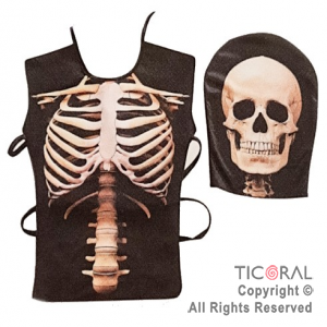 SET ESQUELETO PECHERA Y CAPUCHA NI�O CANDELA x 1